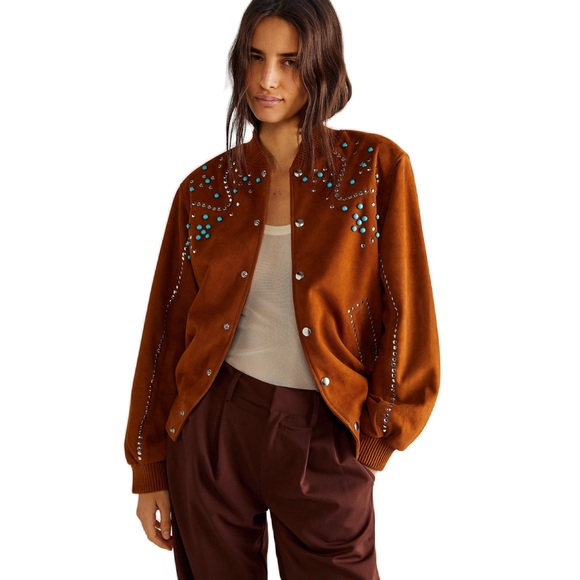 Free People Jackets & Blazers - Free People Dancassab Ennio Bomber leather Jacket x Free People Medium